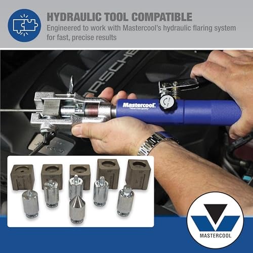 Mastercool 71098 37° Flaring & Double Flaring Adapter Set – Hydraulic Tool Compatible – For Automotive, Racing, Hydraulic & HVAC Applications (3/16” to 1/2”) - Image 3