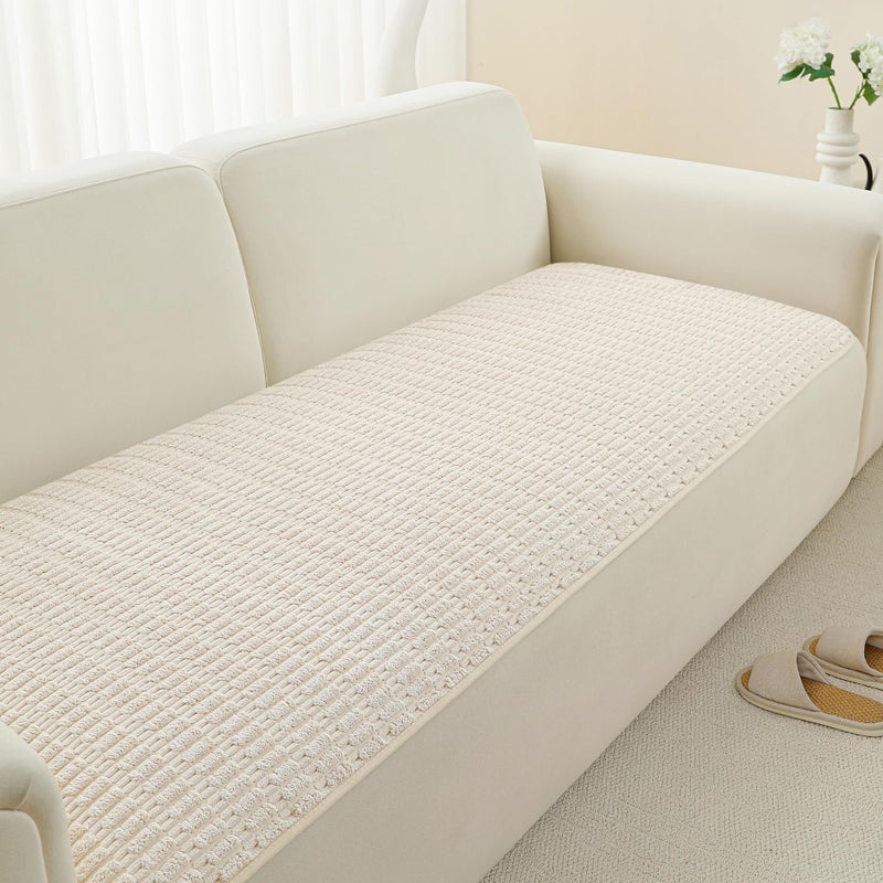 Foxdecor Couch Cover Sofa Cover Washable, Dog Bed Cover Couch Covers for 3 Cushion Couch Sofa Pet Friendly, Dog Couch Cover Furniture Covers for Pets.(Cream 32x53 inch) - Image 1