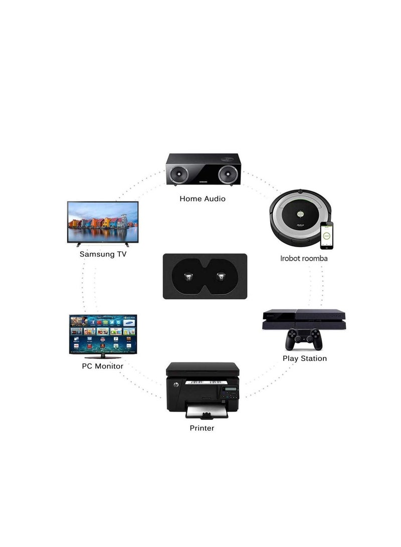 Terabyte 2 Pin Mains Power Lead Figure 8 IEC C7 Cable for Samsung, LG, Sony, Sharp LED TV, PS4 PS3 and HP ENVY/OfficeJet, Canon Brother, Dymo LabelWriter Printer（1.5m / 6FT） - Image 4