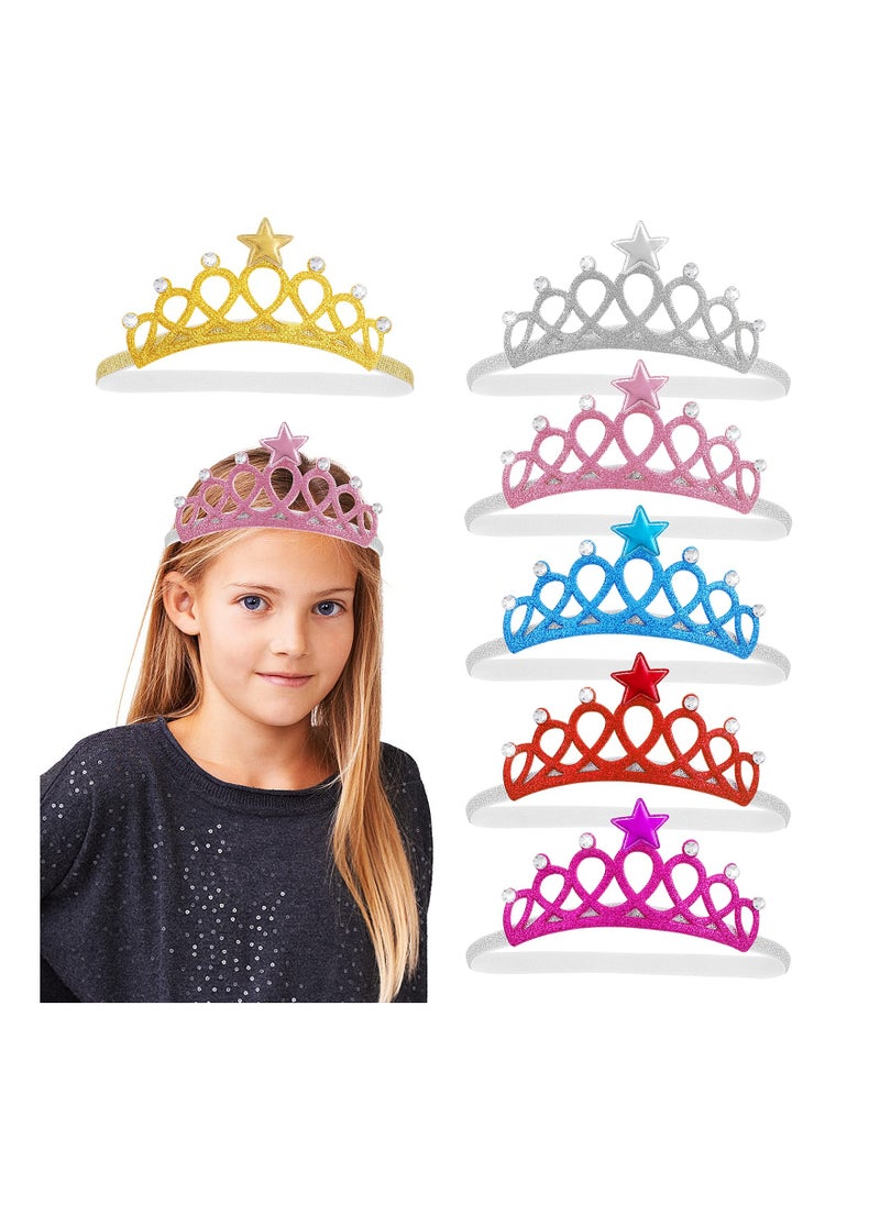 Excefore Girl Elastic Headband Crown Tiara Hair Belt Princess Tiaras Hair Band Soft Headwrap Children Hair Accessories  - Image 1