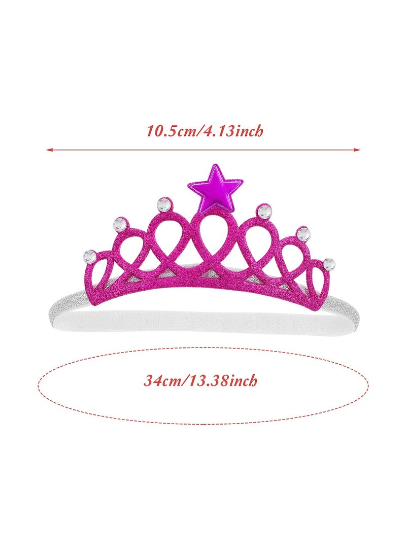 Excefore Girl Elastic Headband Crown Tiara Hair Belt Princess Tiaras Hair Band Soft Headwrap Children Hair Accessories  - Image 2