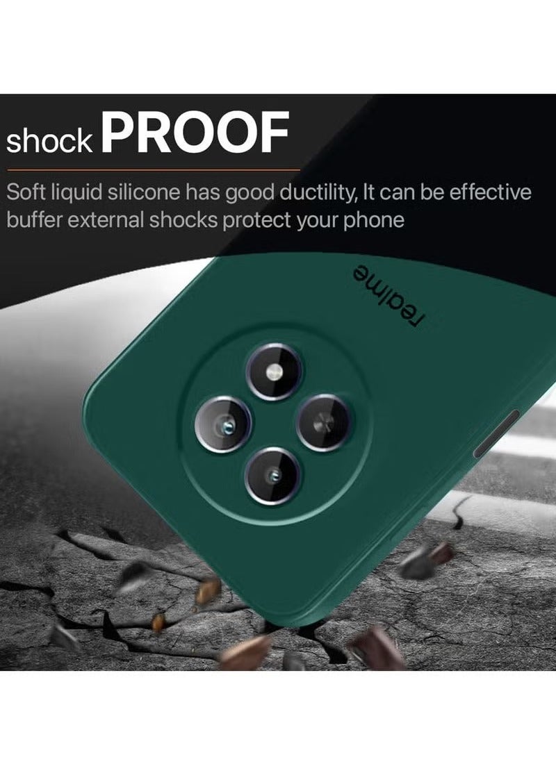 TIGER Premium Soft Liquid Silicone Case for Realme 12 5G (2024) – Shockproof, Anti-Scratch, Slim Protective Back Cover – Smooth Soft-Touch Grip, Camera & Screen Protection, Drop-Resistant Silicone Case – Dark Green - Image 5