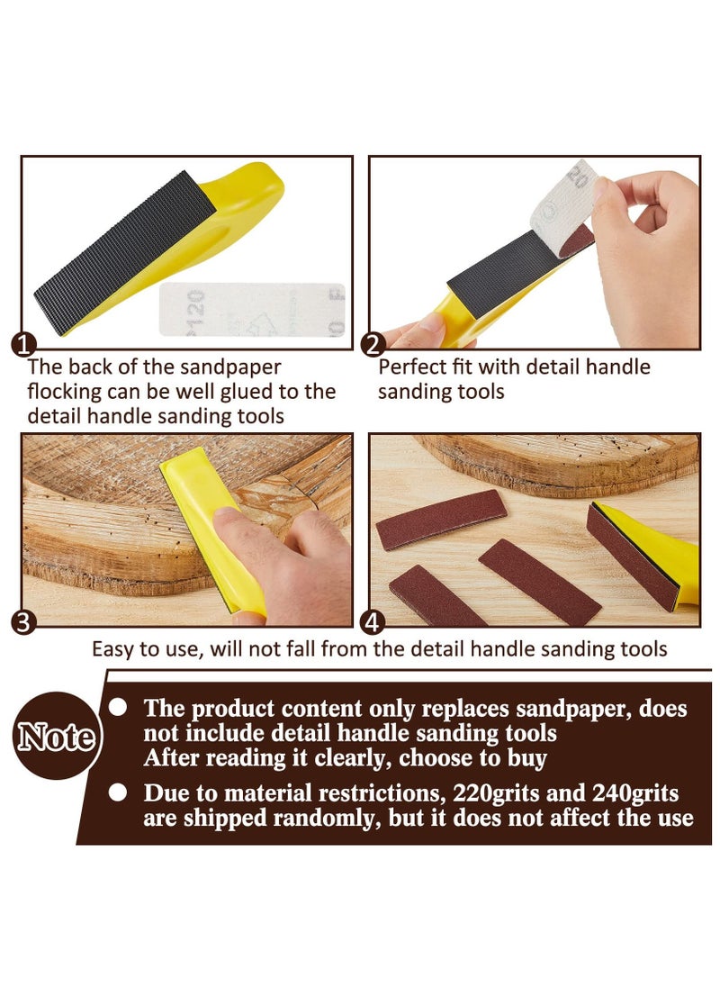 100 Pieces Detail Sander Refills, Micro Finishing Sander Paper, Micro Zip Finger Sander for Crafts, Assorted Grit of 60/80/ 120/180/ 240, 3.5 x 1 Inch for Wood Furniture Metal Automotive  - Image 3