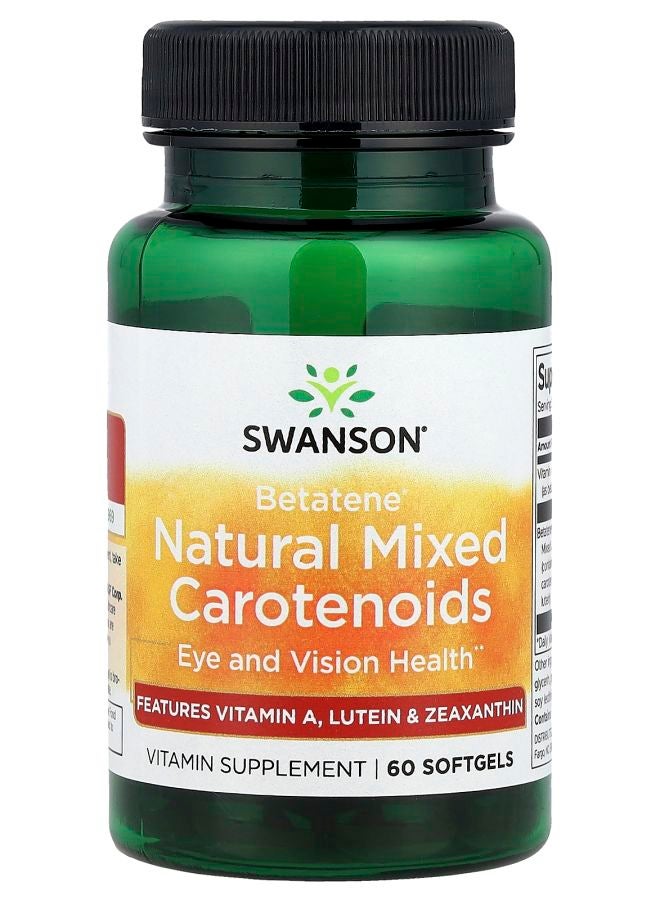 SWANSON بيتا تين® كاروتينويدات مختلطة طبيعية 60 كبسولة لينة - Image 1