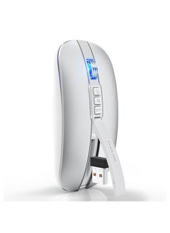 M113 Mouse 2.4G Wireless BT5.1 Slim Rechargeable Slience Mouse for PC Computer Notebook with USB Receiver 2400 DPI Adjustable Level