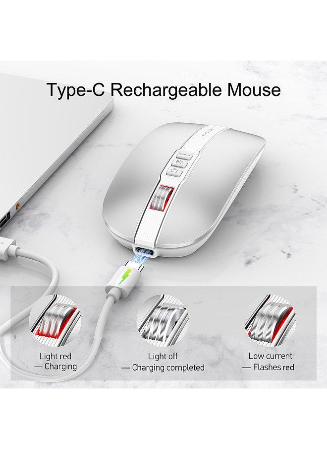 FMOUSE - M113 Mouse 2.4G Wireless BT5.1 Slim Rechargeable Slience Mouse for PC Computer Notebook with USB Receiver 2400 DPI Adjustable Level - Image 1