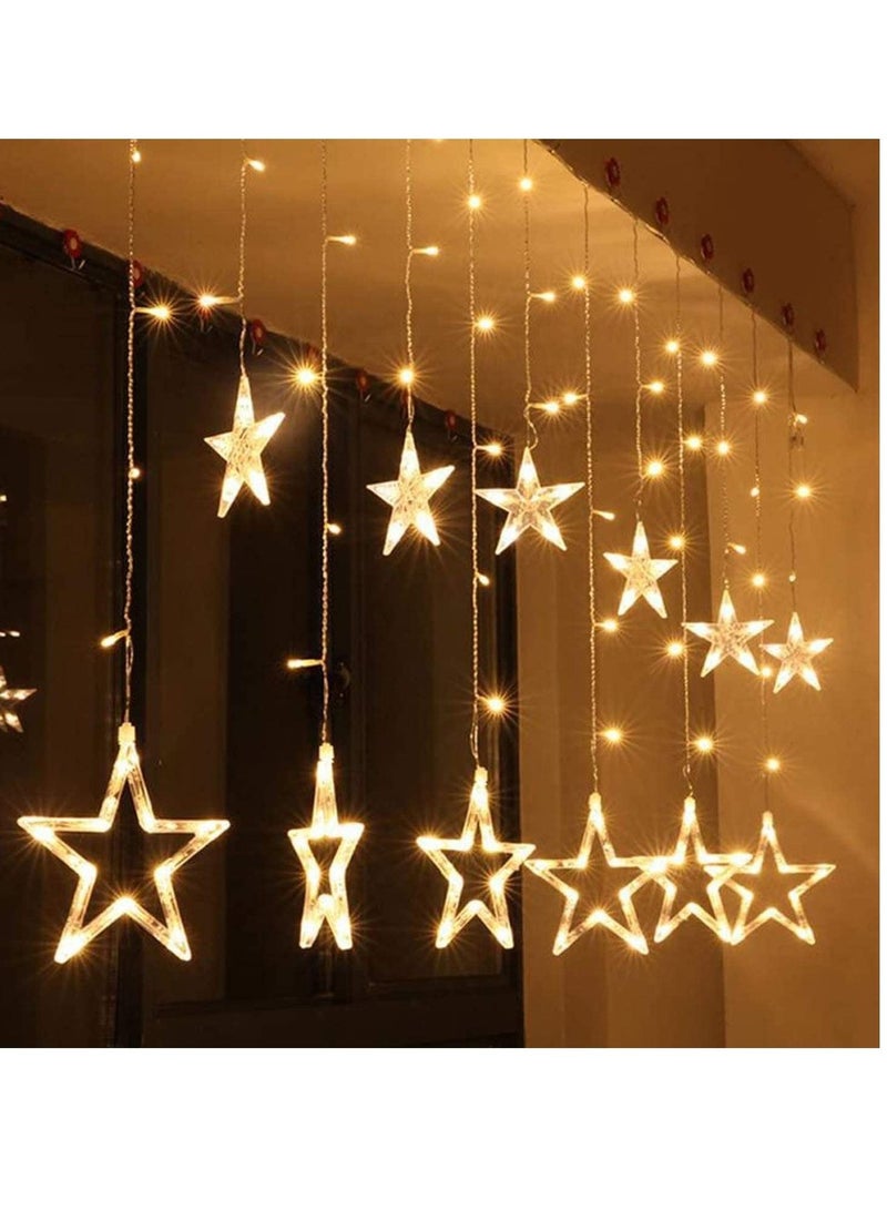 كابتن تيك Lights For Garden Battery Powered Outdoor Light Twinkle Star LED Curtain String Lights - LED Curtain String Lights, Window Curtain Lights with Ramadan Gift Decoration, 2.5M - Image 1