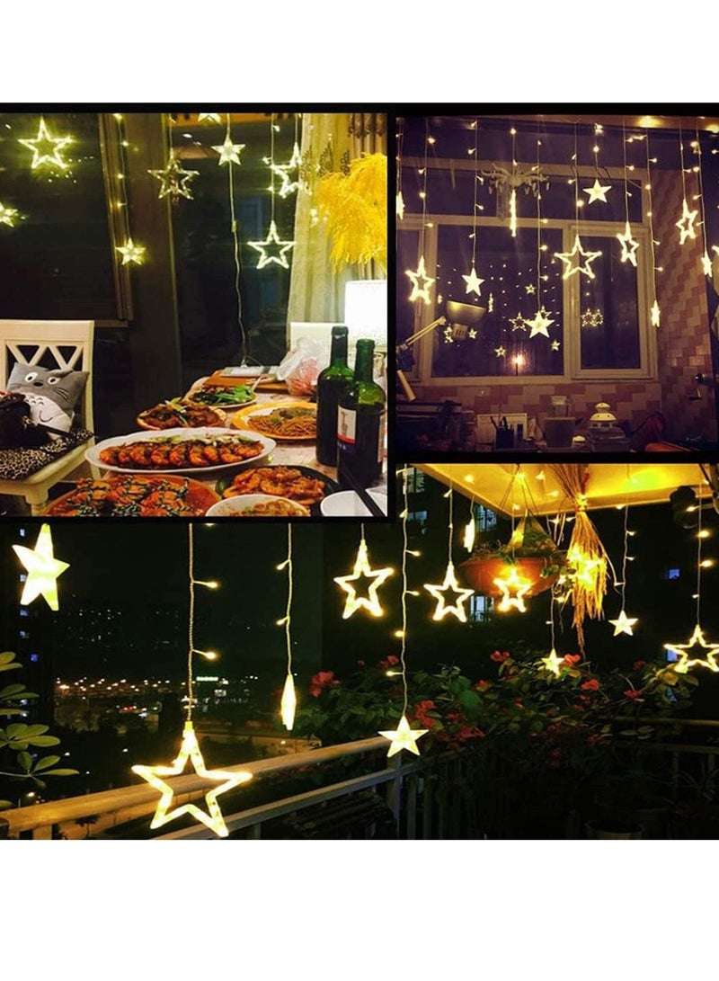 كابتن تيك Lights For Garden Battery Powered Outdoor Light Twinkle Star LED Curtain String Lights - LED Curtain String Lights, Window Curtain Lights with Ramadan Gift Decoration, 2.5M - Image 2
