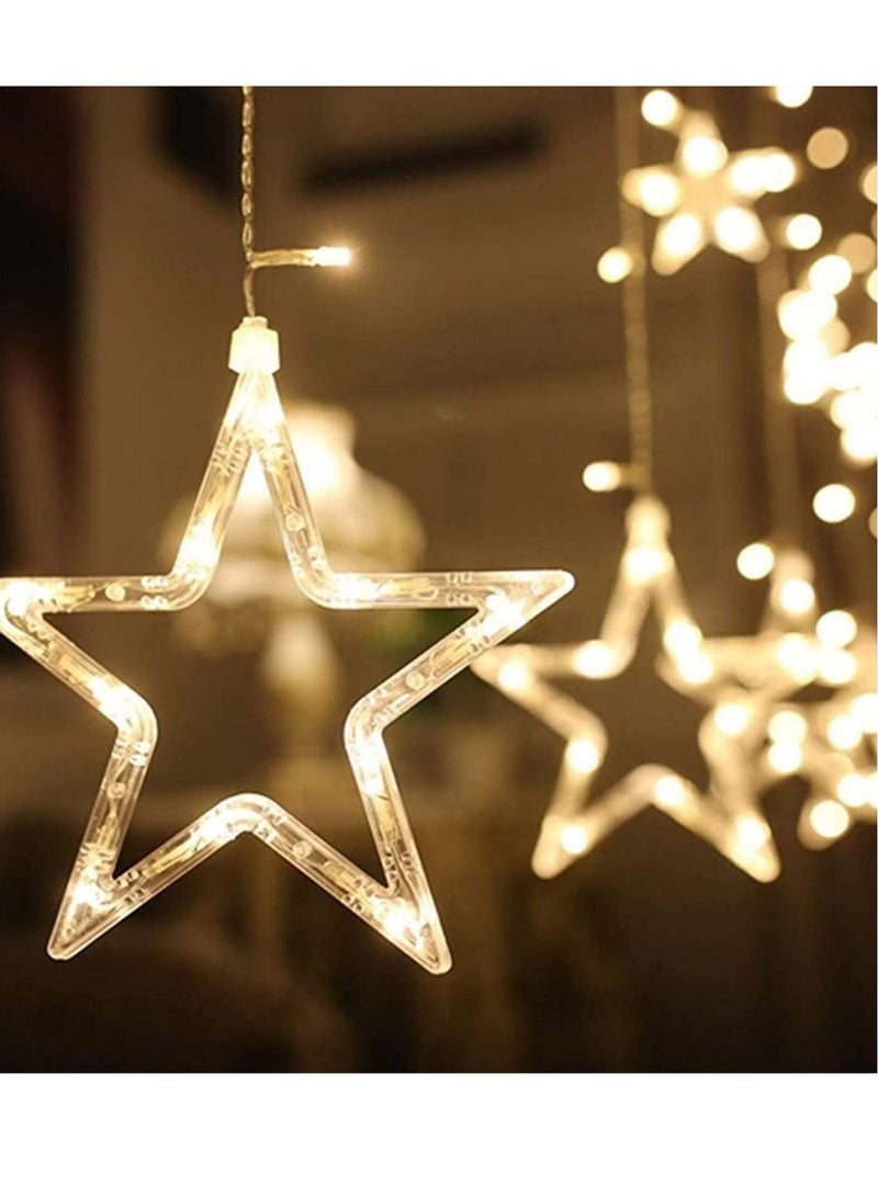 كابتن تيك Lights For Garden Battery Powered Outdoor Light Twinkle Star LED Curtain String Lights - LED Curtain String Lights, Window Curtain Lights with Ramadan Gift Decoration, 2.5M - Image 3