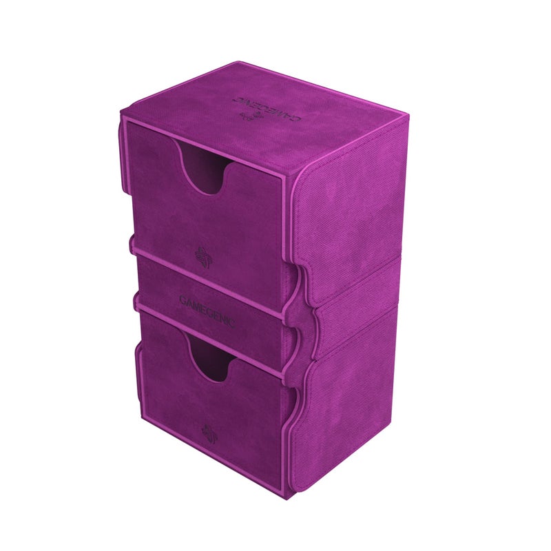 Gamegenic Stronghold 200 XL Convertible Deck Box DoubleSleeved Card Game Protector with Accessories Drawer Nexofyber Surface Holds up to 200 Cards Purple Made by Gamegenic GGS20113ML - Image 3