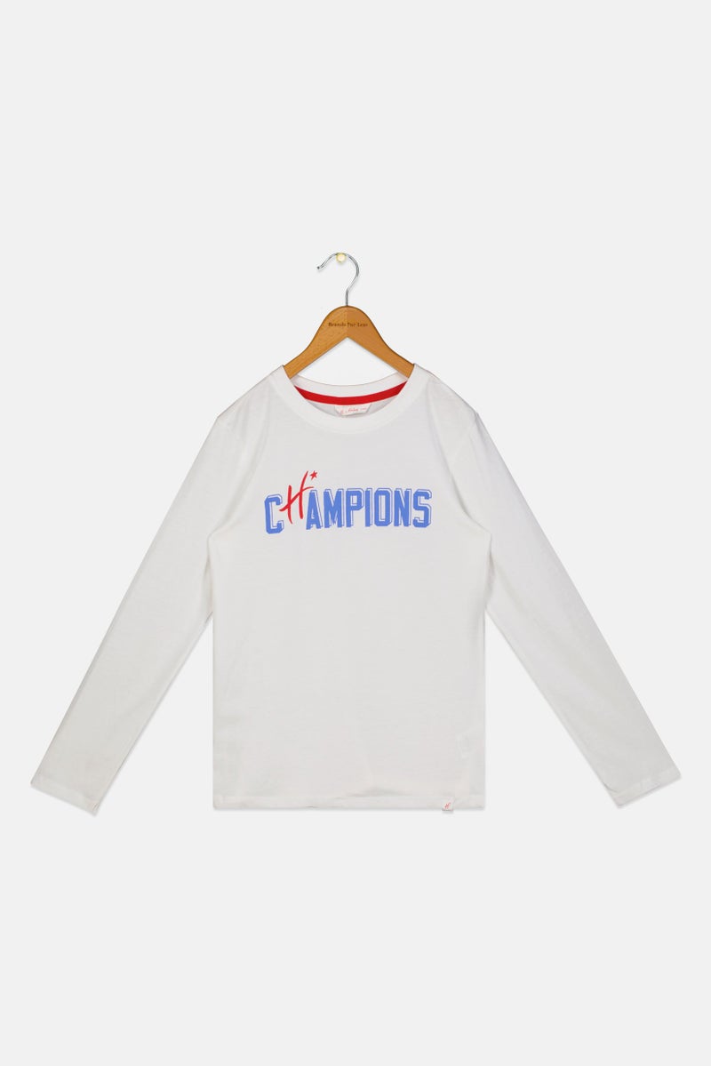 Hamleys Kids Boy Crew Neck Long Sleeve Graphic Print T-Shirt, White - Image 2