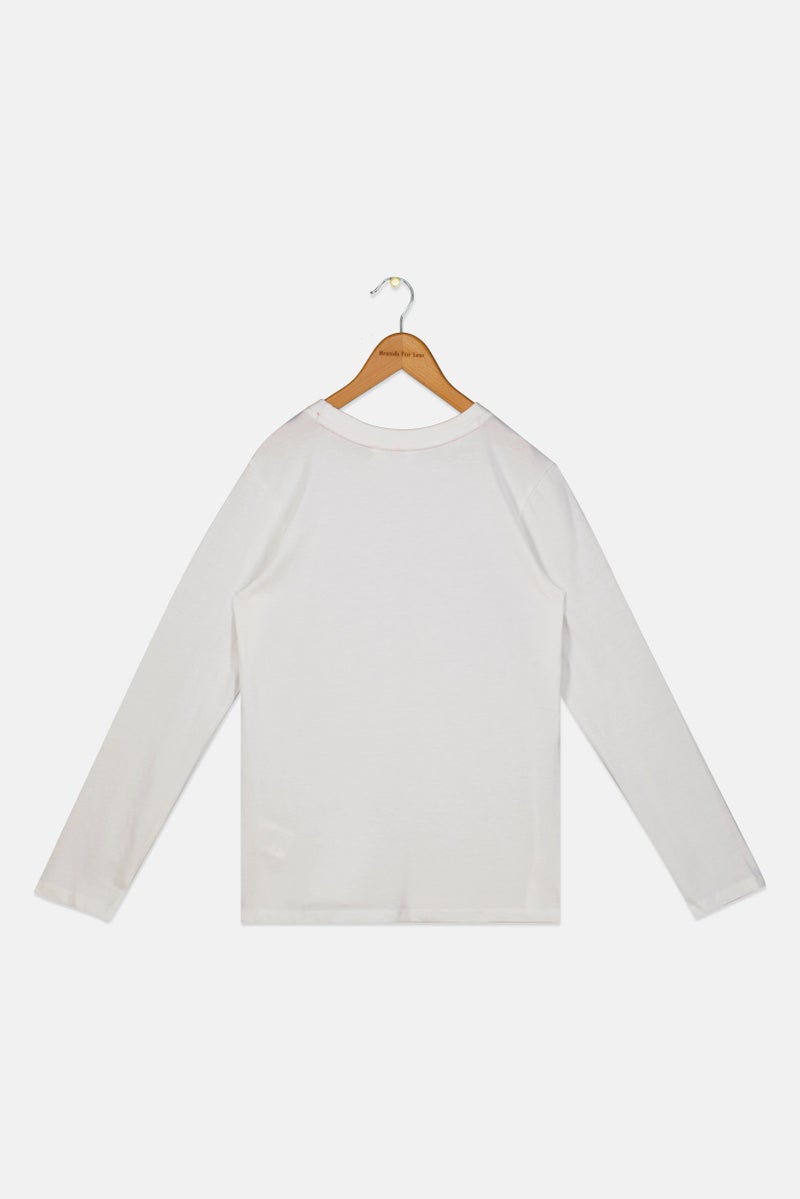 Hamleys Kids Boy Crew Neck Long Sleeve Graphic Print T-Shirt, White - Image 3