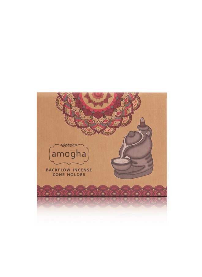 IRIS - Amogha Bamboo Backflow Incense Cone Holder- Free 10N Backflow Incense Cones (T- Pot) - Image 1