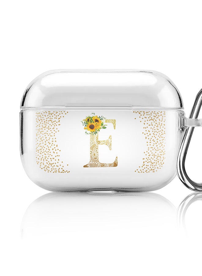 Stylizedd Classic Clear printed Case for Apple AirPods Pro 2nd Generation Thin Transparent Cover - Custom Monogram Initial Letter Mandala Floral Pattern Alphabet - E (Clear )  - Image 1