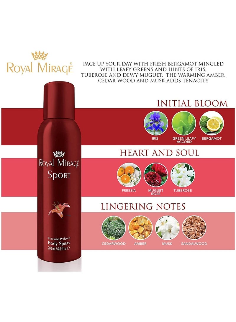 ROYAL MIRAGE Sport Body Spray 200ml - Image 3