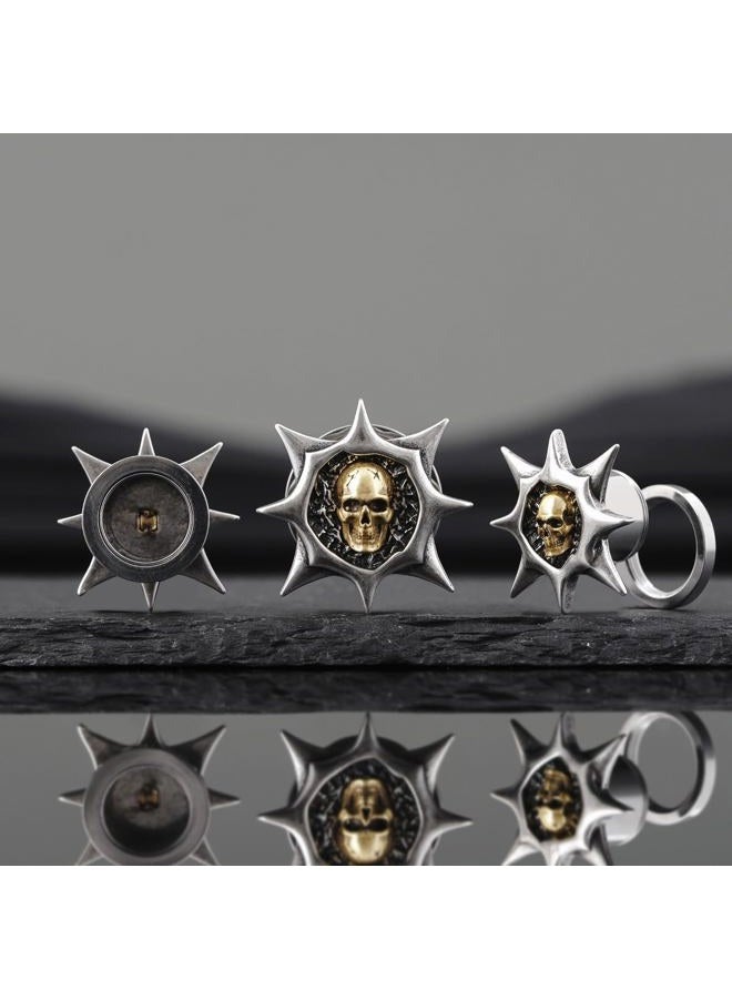 COOEAR Stainless Steel Ear Tunnel and Plug, Flesh Gauges for Earrings, Industrial Gears Design Piercing Expander Stretchers., 0g(8mm), Stainless Steel, sandstone - Image 4