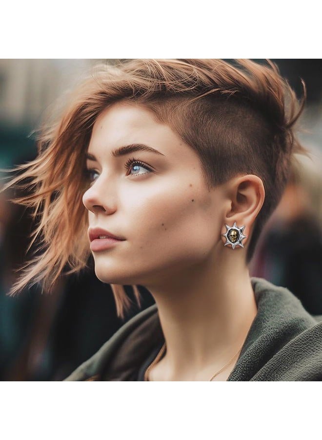 COOEAR Stainless Steel Ear Tunnel and Plug, Flesh Gauges for Earrings, Industrial Gears Design Piercing Expander Stretchers., 0g(8mm), Stainless Steel, sandstone - Image 2