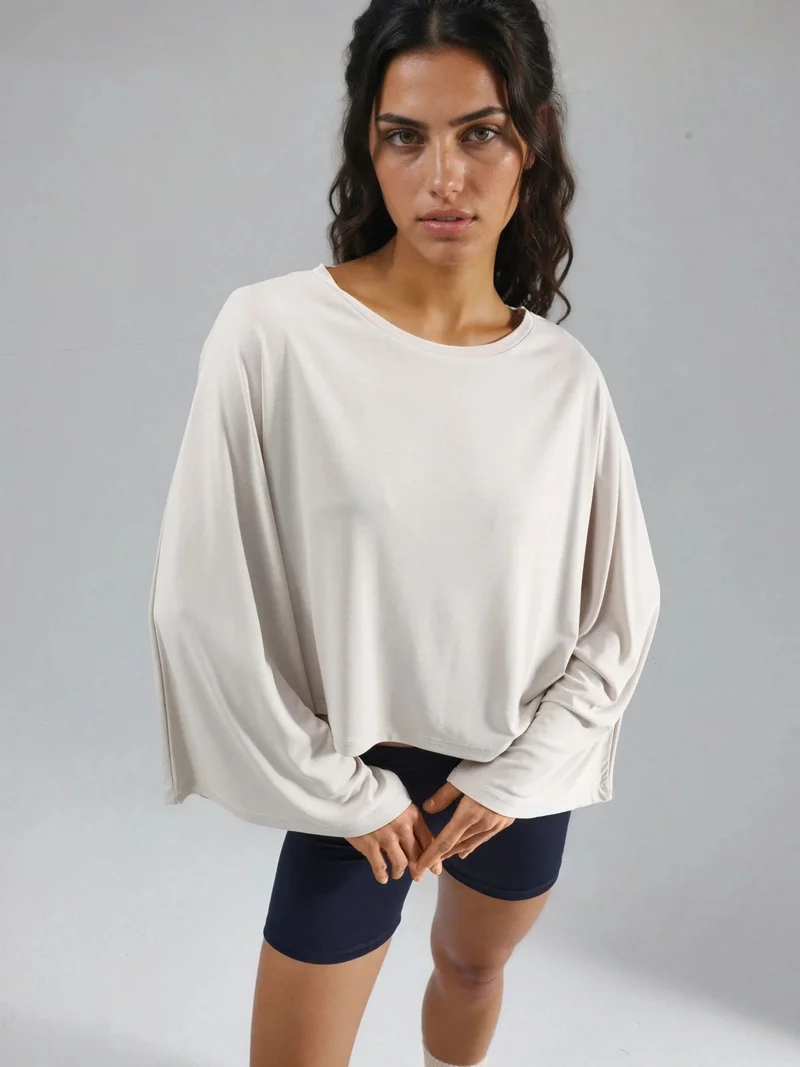 Busem BUSEM Loose Fit Boat Neck Blouse with Elastic Detail