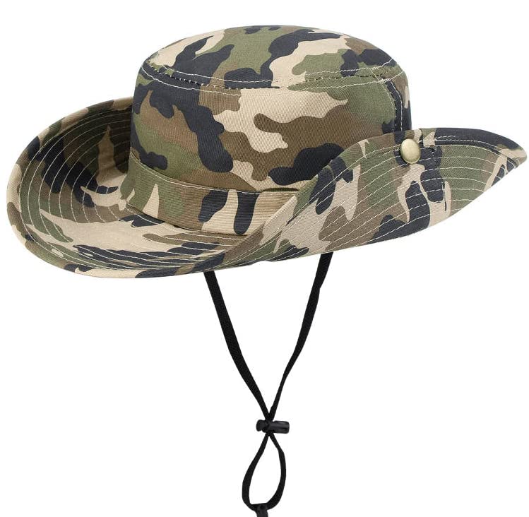 Vikodah Kids Bucket Sun Hats Camouflage Summer UV Protection Packable Boonie Caps for Boys Girls 5-9 Years - Image 3