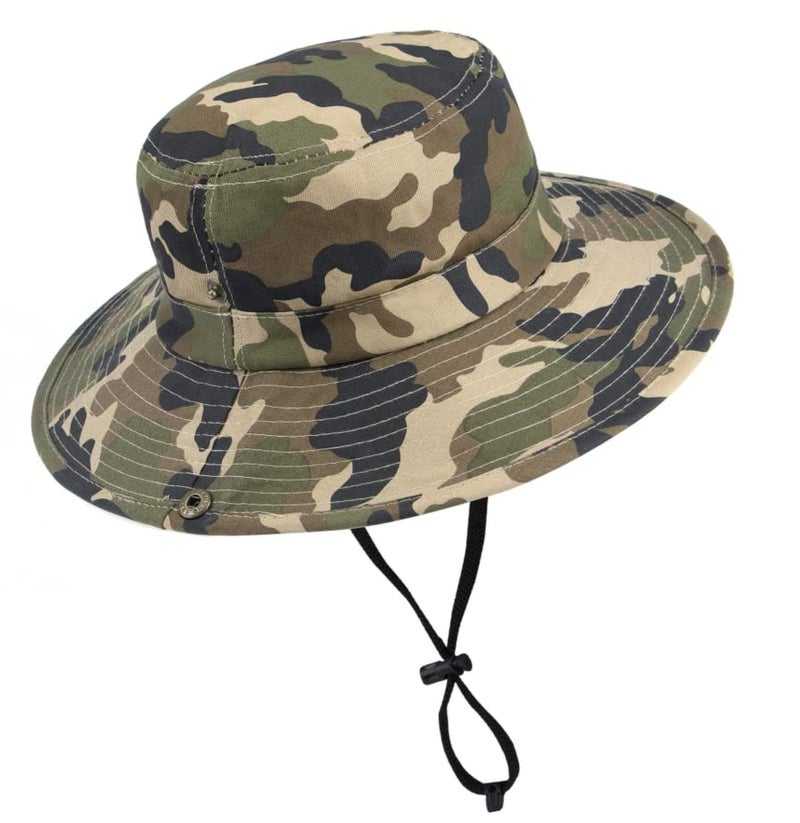 Vikodah Kids Bucket Sun Hats Camouflage Summer UV Protection Packable Boonie Caps for Boys Girls 5-9 Years - Image 1