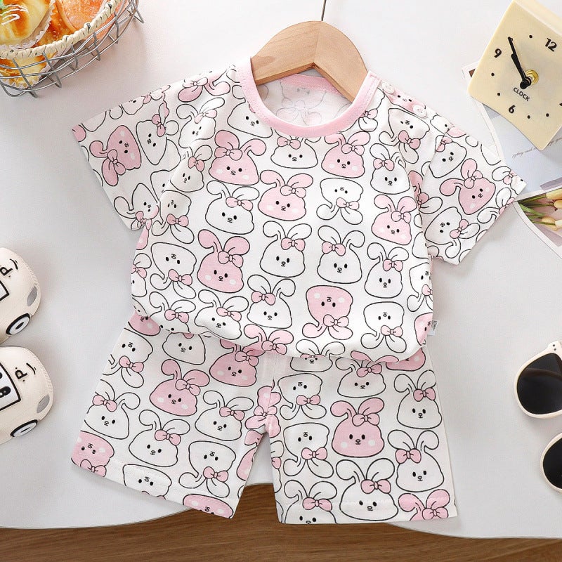 Children'S Short-Sleeved Suit Pure Cotton Korean Style Boys' Shorts Thin Kidsren'S Clothing Girls Summer Clothes Baby Clothes - Image 5