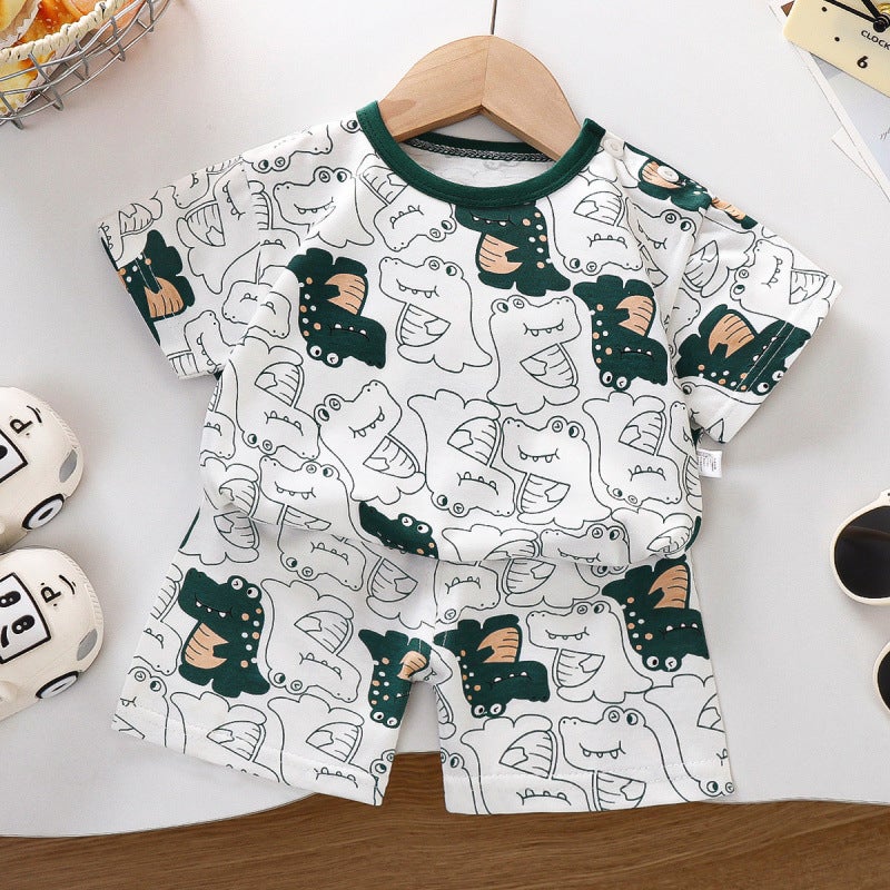 Children'S Short-Sleeved Suit Pure Cotton Korean Style Boys' Shorts Thin Kidsren'S Clothing Girls Summer Clothes Baby Clothes - Image 4