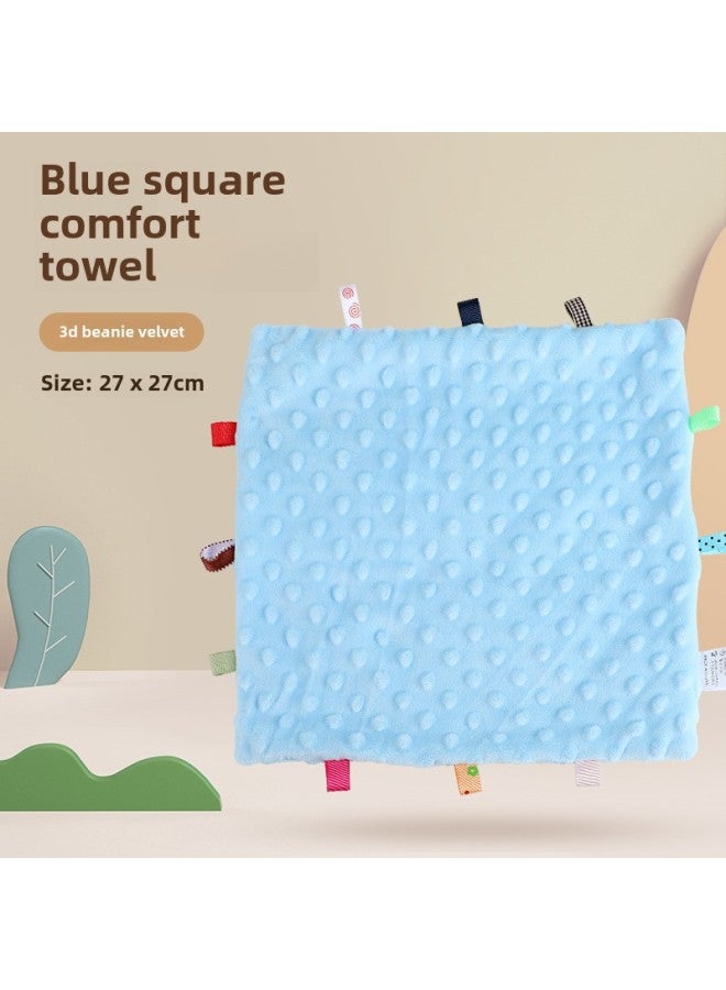 Soothing Towel Hand Gift Towel Cartoon Doll Cute Hand-wiping Baby Children Sleeping Artifact Soothing Doll Wholesale-Color:Blue Square Soothing Towel [bag]] - Image 1