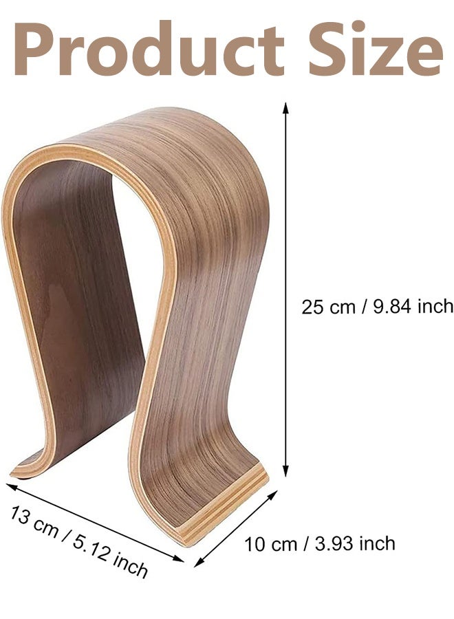 Wooden Headphone Stand Gaming Headset Holder Non-Slip U Shaped Headphone Stand Universal Headset Holder Gaming Headset Stand, for Home, Office, Study, Shop - Image 3