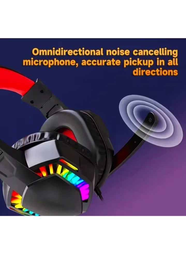 RGB a-66   Gaming Headset: Wired gaming headset with surround sound and built-in microphone, comfortable for PC, laptop, and gaming. - Image 3