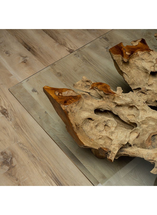 AL HUZAIFA FURNITURE Garry Coffee Table In Teak Root Wood In Natural Finish  - Image 4
