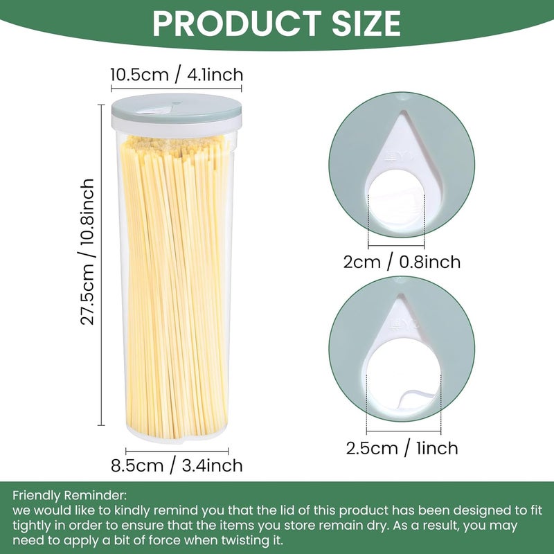 EORTA Plastic Tall Food Storage Spaghetti Noodle Pasta Container with Locking Lid Clear Dry Food Keeper Canister Cereal Crisper Box, Random Color - Image 2
