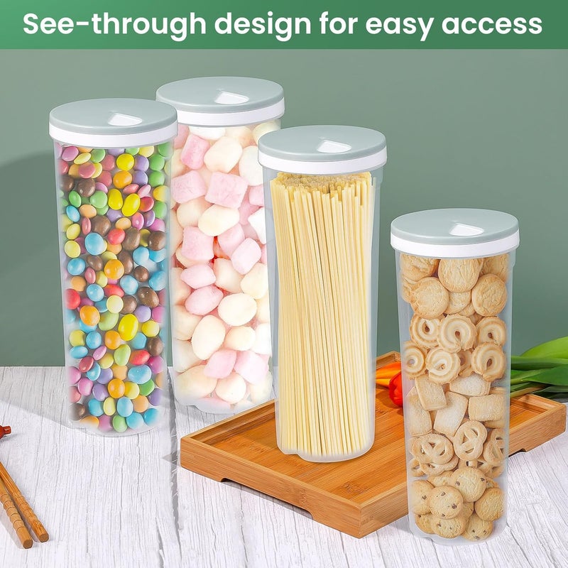EORTA Plastic Tall Food Storage Spaghetti Noodle Pasta Container with Locking Lid Clear Dry Food Keeper Canister Cereal Crisper Box, Random Color - Image 5