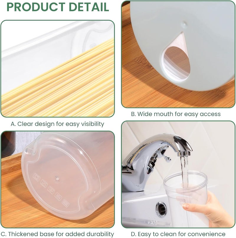 EORTA Plastic Tall Food Storage Spaghetti Noodle Pasta Container with Locking Lid Clear Dry Food Keeper Canister Cereal Crisper Box, Random Color - Image 4