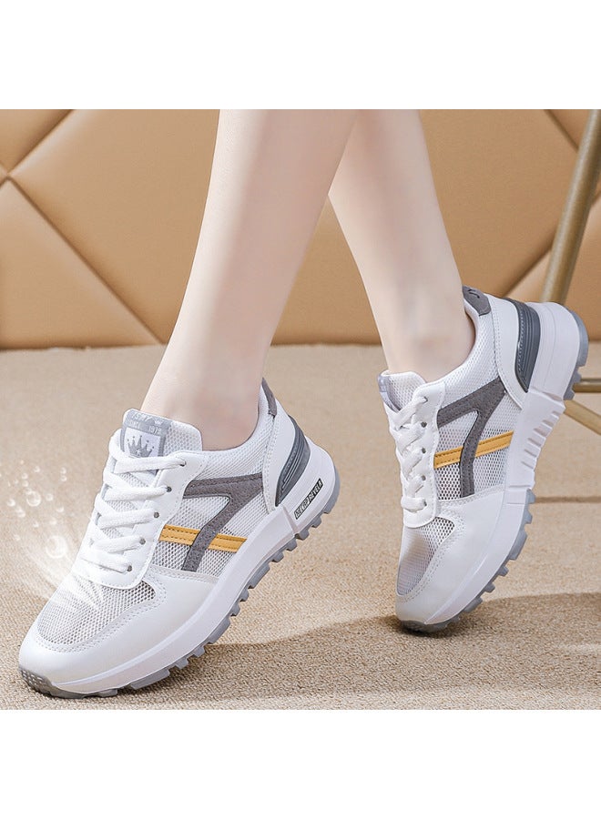 Spring New Argan Shoes Women's Casual Breathable Lightweight Versatile Heightened Platform Sports Running Women's Shoes 5051