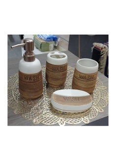Generic 4-piece porcelain dispenser set A dispenser for hand soap. The set is made of porcelain.  - Image 3