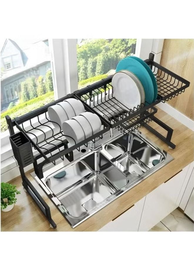 Dish Drying Rack Drainer Shelf For Kitchen Supplies Storage Counter Organiser Utensils Holder Rack Over Sink - Image 3