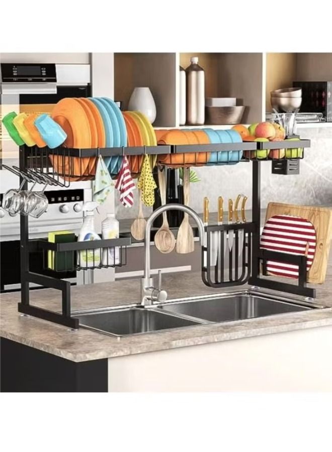 Dish Drying Rack Drainer Shelf For Kitchen Supplies Storage Counter Organiser Utensils Holder Rack Over Sink - Image 2
