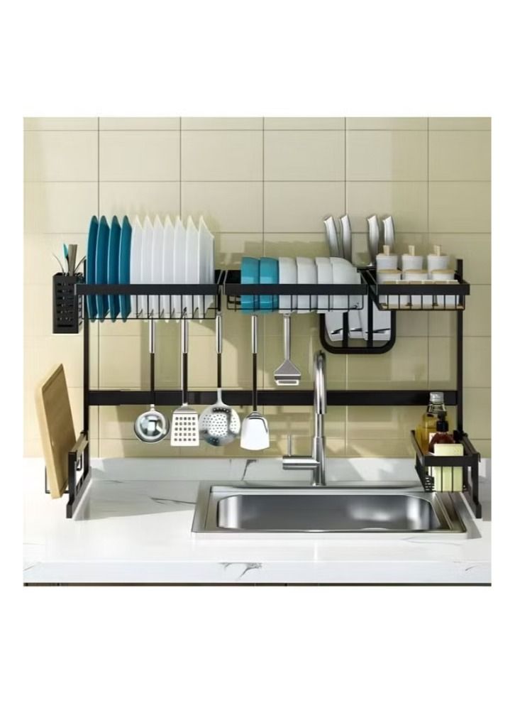 Dish Drying Rack Drainer Shelf For Kitchen Supplies Storage Counter Organiser Utensils Holder Rack Over Sink - Image 1
