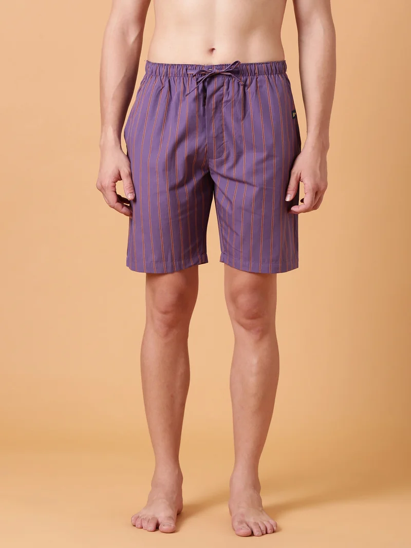 Joven JOVEN Men Checked Cotton Lounge Shorts