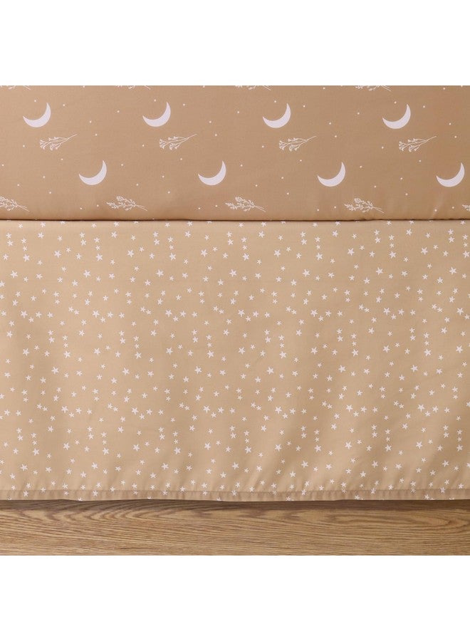 The Peanut Shell مجموعة بيبي سرير 3 قطع من ذا بيناتشيل للأولاد والبنات - مجموعة ديكور سرير حديثي الولادة، الرضع والأطفال مع شريحة سرير ملائمة، وزخرفة غبار، وغطاء مريح - بوهو سماوي - Image 4
