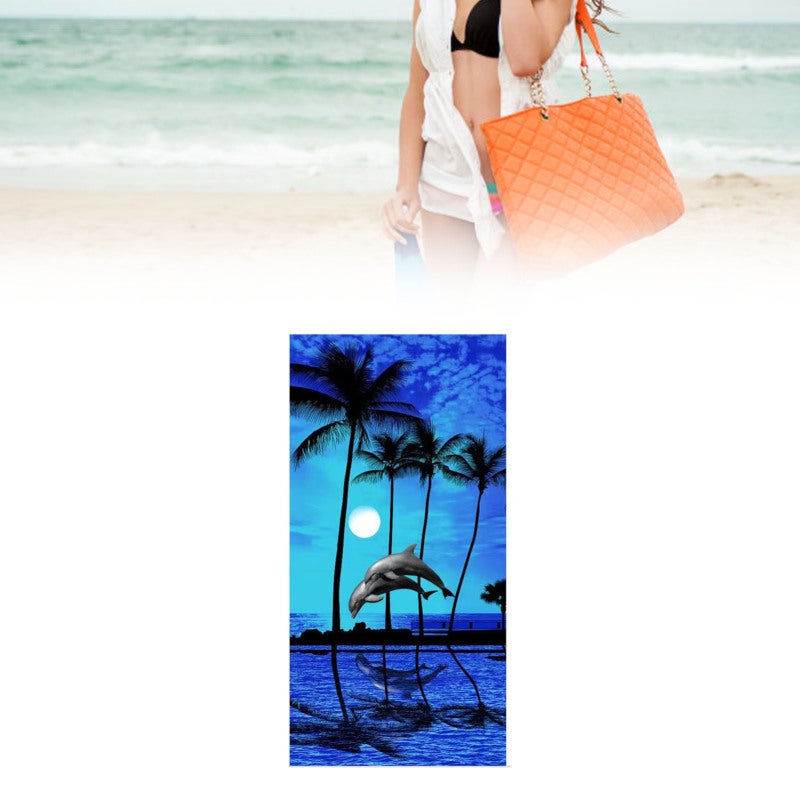 Fast Dry Towel 35x70 Inches: Super Absorbent Microfiber Towel - Vibrant Ocean Scene Design Multifunctional Towel for Beach Swimming Fitness Home Use - Image 5