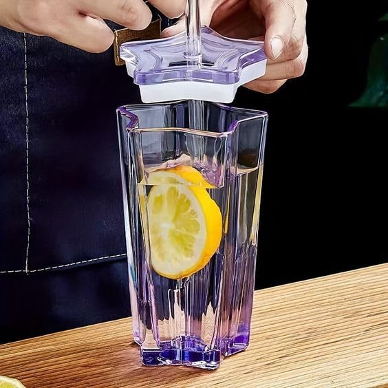 Glassbunny Sipper Star Shape Mug 400MLSky Blue Creative 400ml FivePointed Star with Lid Glass Student Household Straw Star Water Glass Multi Color 1 - Image 2
