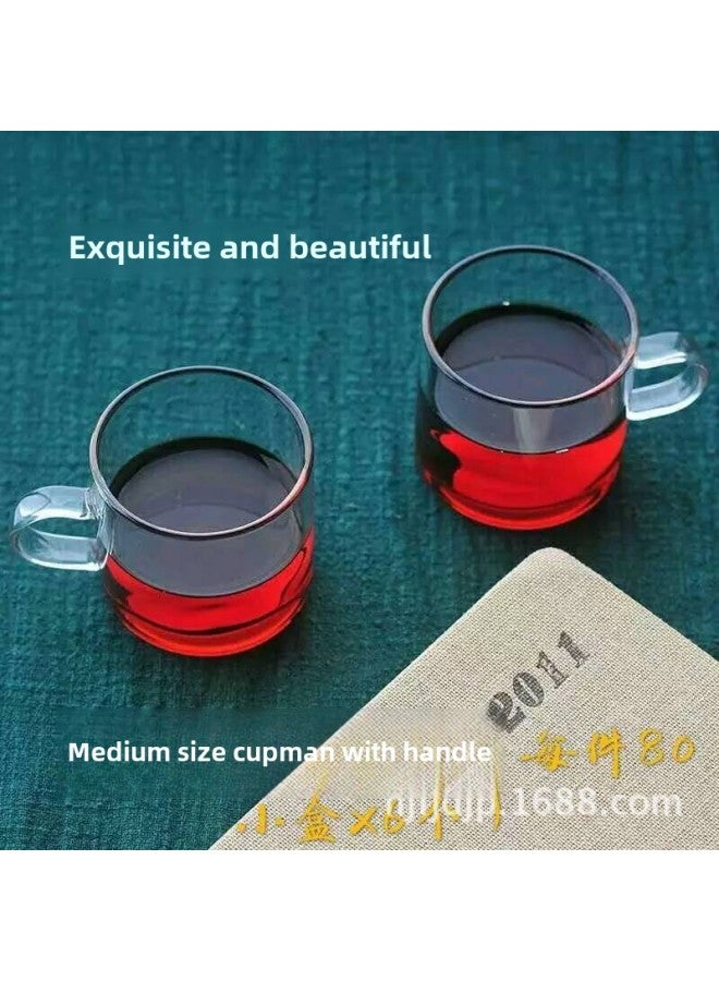 Multi-use Glass Small Tea Cup Chaoshan Gongfu Flower Tea Cup Double-layer Tea Cup Diamond Cup Crystal Cup Dissolver-Color:150ml Single-layer Glass Teacup Gift Box/boxed 2-Capacity:Below 50ml - Image 5