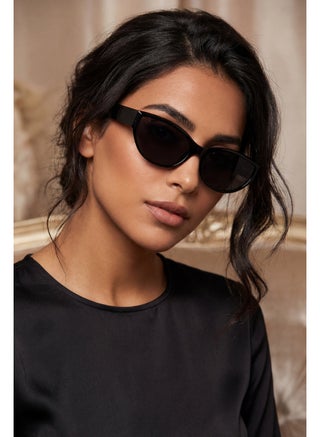 Women’s Oval UV400 Protection Sunglasses – Black Frame & Black Lenses - view 5