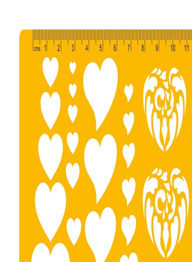 Isomars Hearts Shapes Symbols Drawing Drafting Template Stencil - Image 2