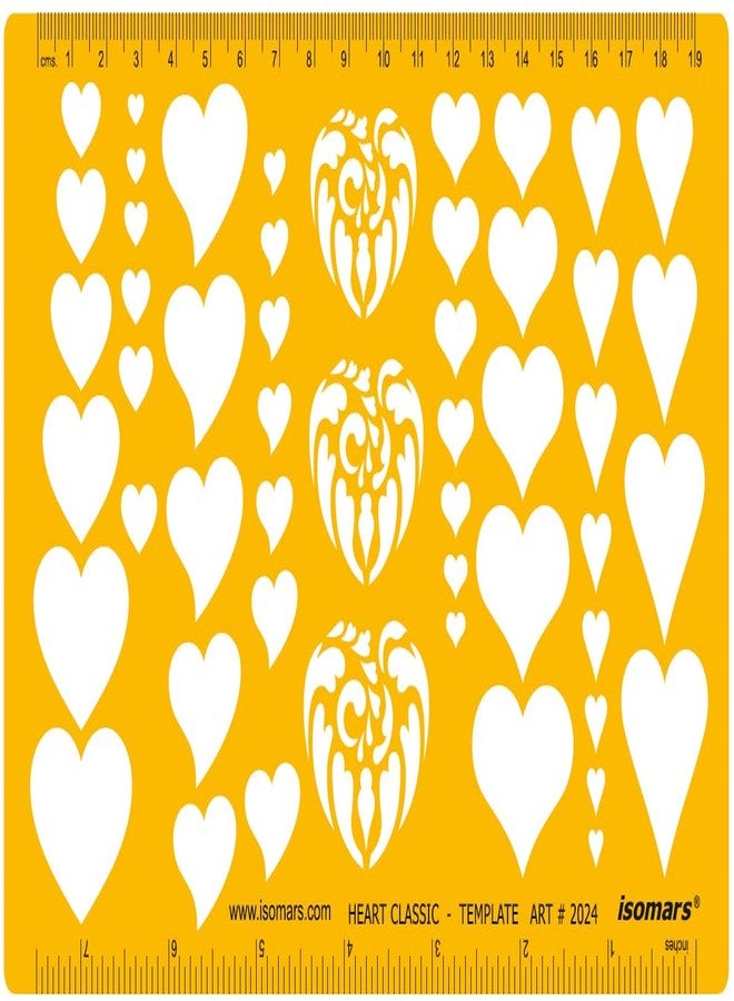 Isomars Hearts Shapes Symbols Drawing Drafting Template Stencil - Image 1