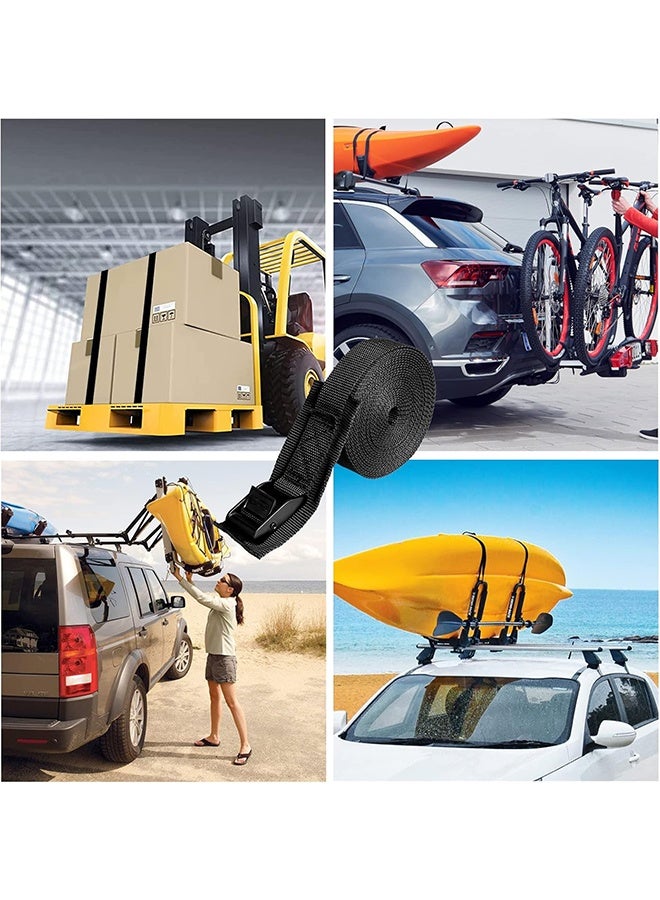 GIFT 2Pcs Lashing Strap 2.5cmx3M, Cam Buckle Tie Down Straps Heavy Duty Secure Straps up to 100KGS Capacity for Bicycles, Motorcycle, Kayak, Trailer, Cargo, Truck, Luggage - Image 5