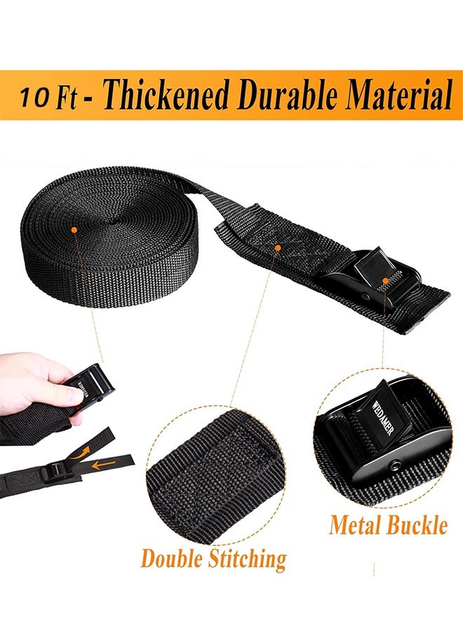 GIFT 2Pcs Lashing Strap 2.5cmx3M, Cam Buckle Tie Down Straps Heavy Duty Secure Straps up to 100KGS Capacity for Bicycles, Motorcycle, Kayak, Trailer, Cargo, Truck, Luggage - Image 3