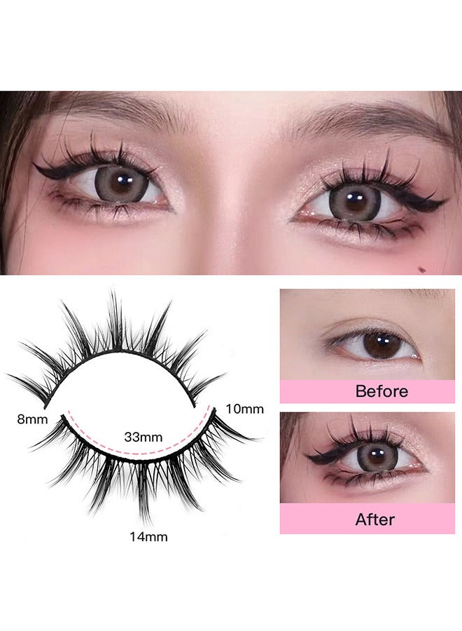 Depend Manga Lashes Fairy Clusters Korean Fake Eyelashes 3D Wispy Natural Japanese Anime Cosplay False Lashes Manhua Lashes 10 Pairs Pack, 3D False Eyelashes - Image 5