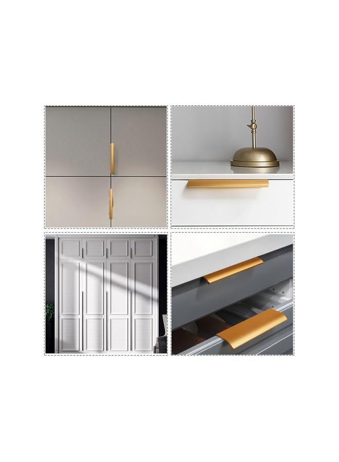 promass Gold Edge Finger Pulls for Cabinets Wardrobes 8 Pack, Modern Style Drawer Handles, Handles Drawer Pulls Modern Aluminum Concealed Tab Pulls for Closet Door,(150mm) - Image 4